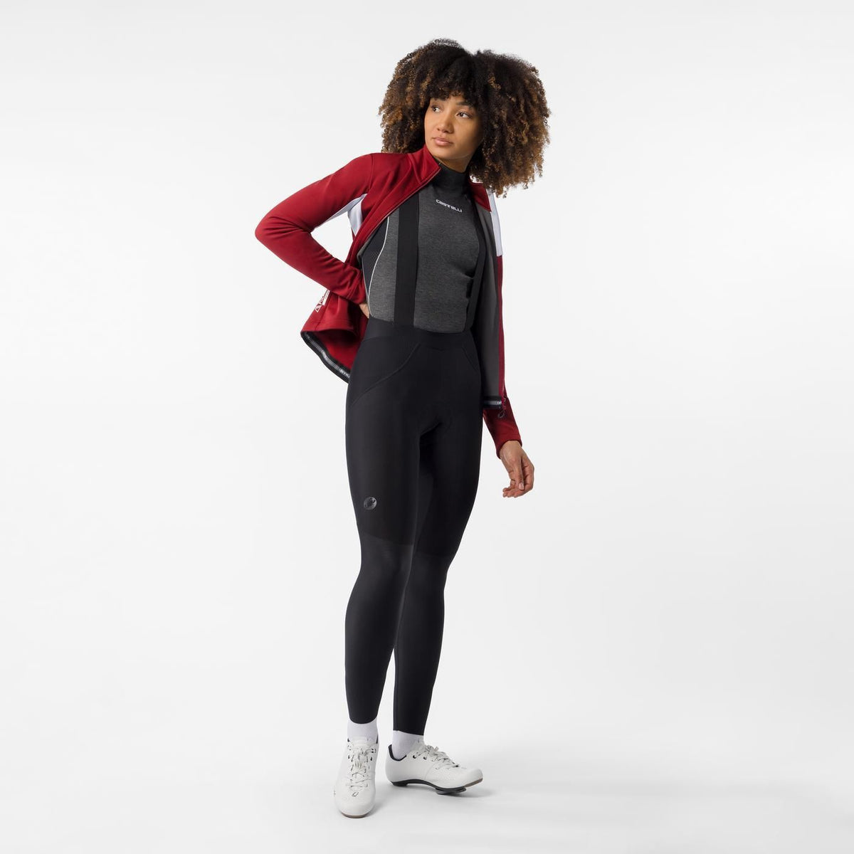 Calção Longo com Alças CASTELLI COMPETIZIONE DT Mulher Preto