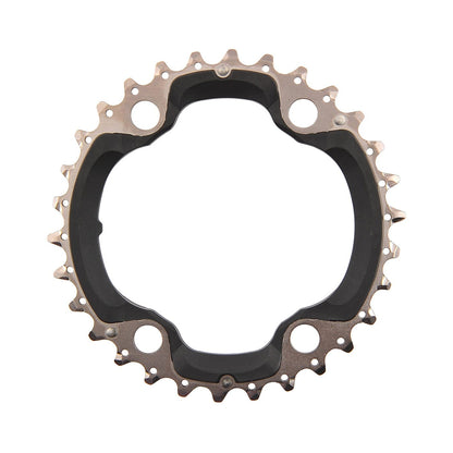 Prato intermédio SHIMANO XT M8000 11 velocidades, pedaleiro triplo, 96 mm — vista do prato sobre fundo branco