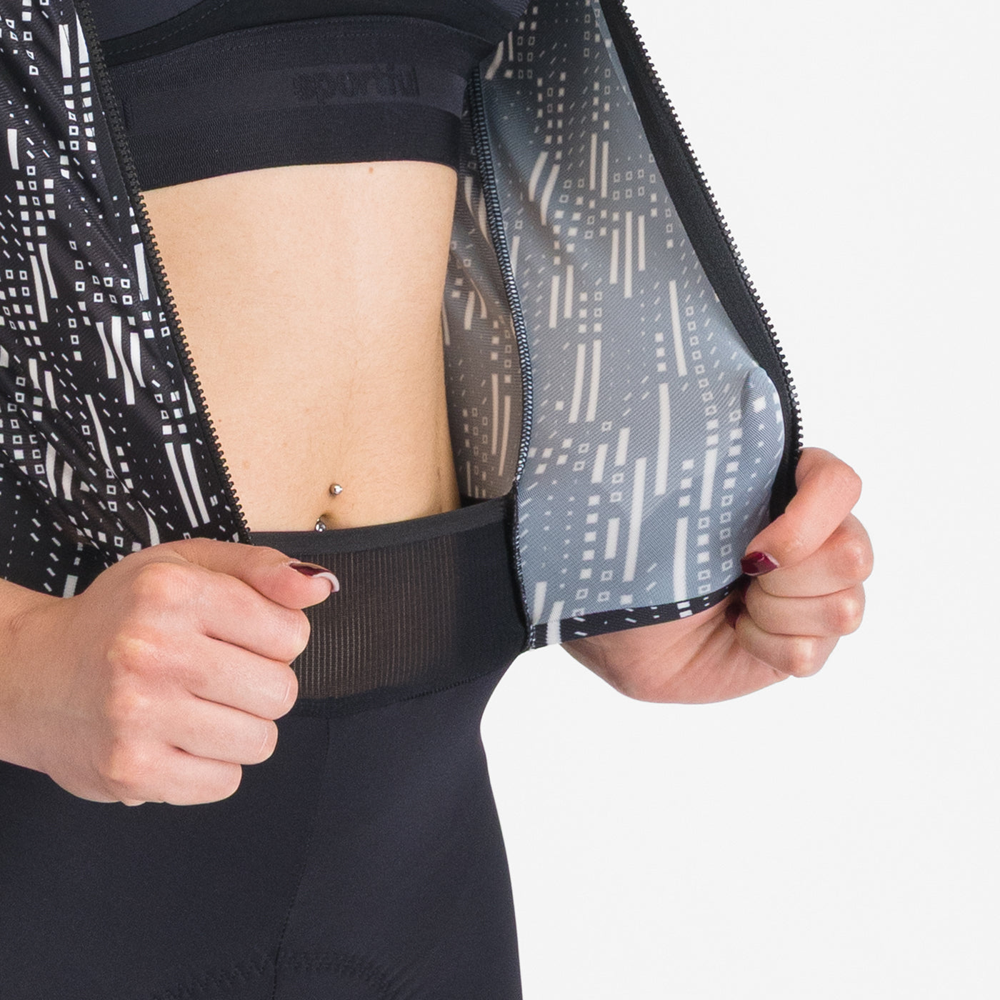 SPORTFUL G-SUIT de manga curta para mulher Preto/branco