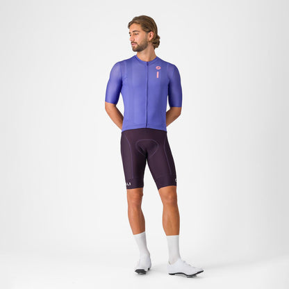 Maillot CASTELLI DRITTONE LOGO Mangas Curtas Violeta