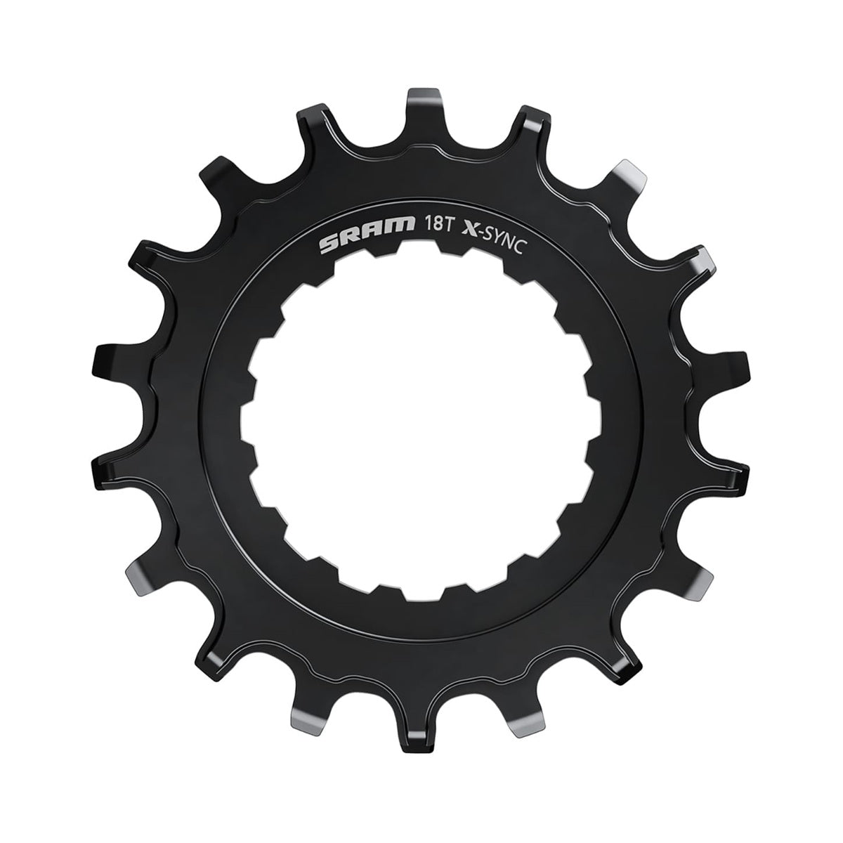 Prato único para BTT elétrica SRAM EX1 X-SYNC, preto — vista do prato sobre fundo branco