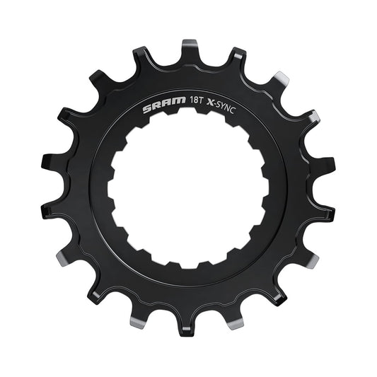 Prato único para BTT elétrica SRAM EX1 X-SYNC, preto — vista do prato sobre fundo branco