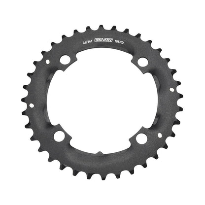 Prato exterior SRAM MTB 104BCD SPECIALIZED 10 velocidades, 4 furos, 104 mm — vista do prato sobre fundo branco