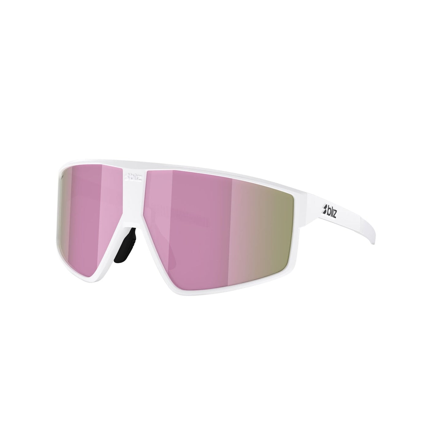 BLIZZ P002S Armação branca mate Óculos castanhos cor-de-rosa