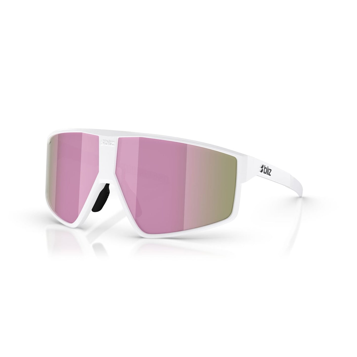 BLIZZ P002S Armação branca mate Óculos castanhos cor-de-rosa