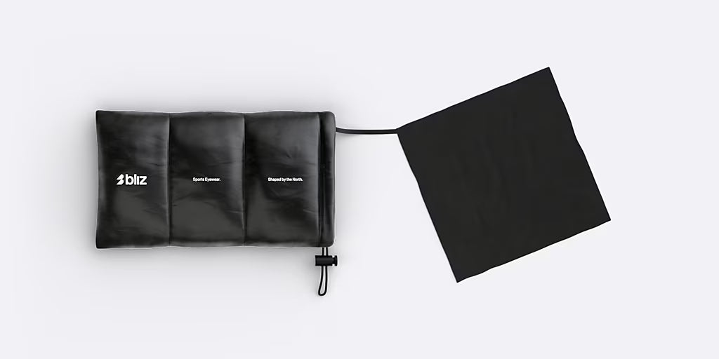 BLIZ P003 SMALL Glasses Black Matt Nano Optics Lens Nordic Ligh Coral - Orange w Blue Multi