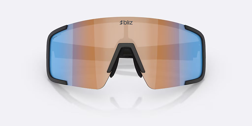 BLIZ P003 SMALL Glasses Black Matt Nano Optics Lens Nordic Ligh Coral - Orange w Blue Multi