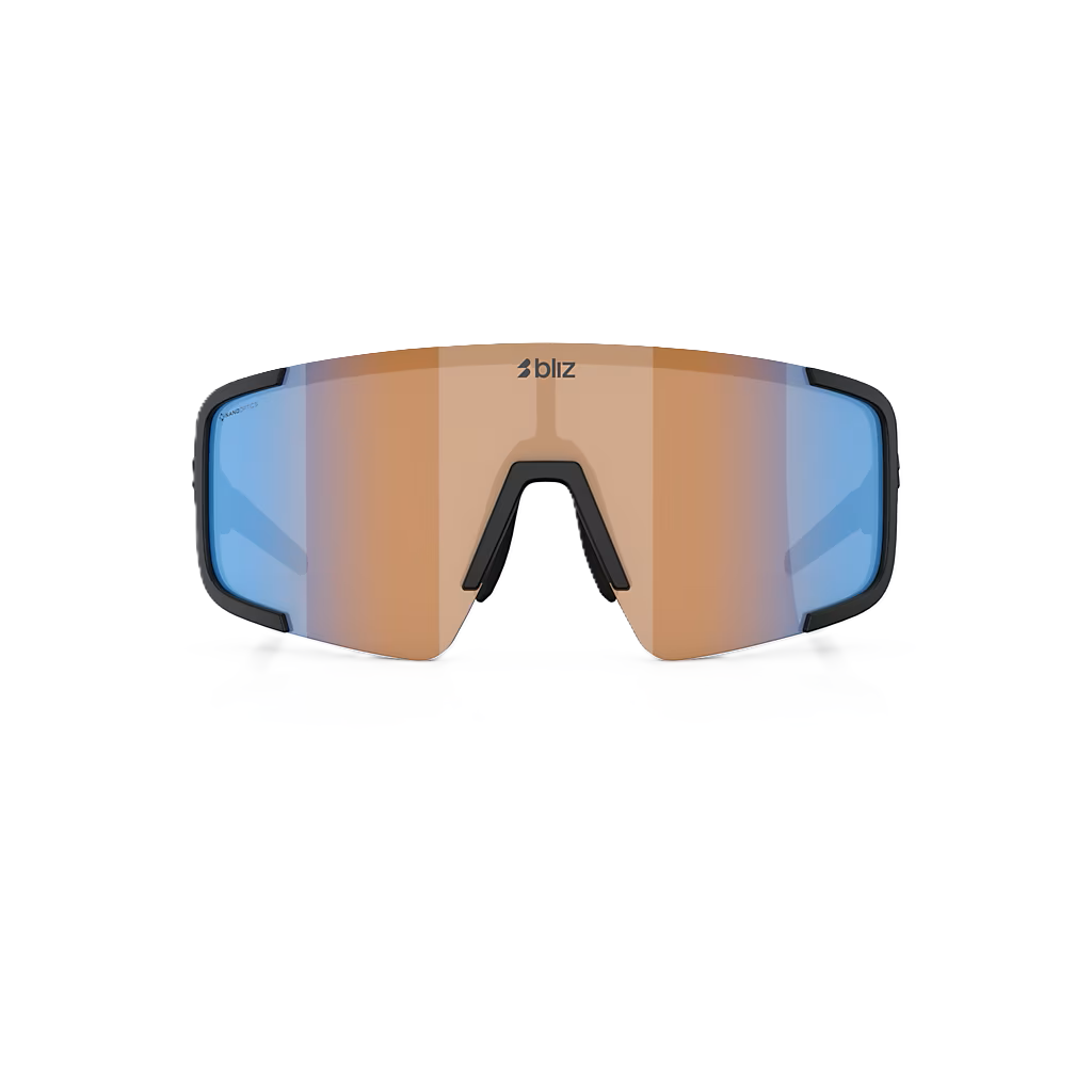 BLIZ P003 SMALL Glasses Black Matt Nano Optics Lens Nordic Ligh Coral - Orange w Blue Multi