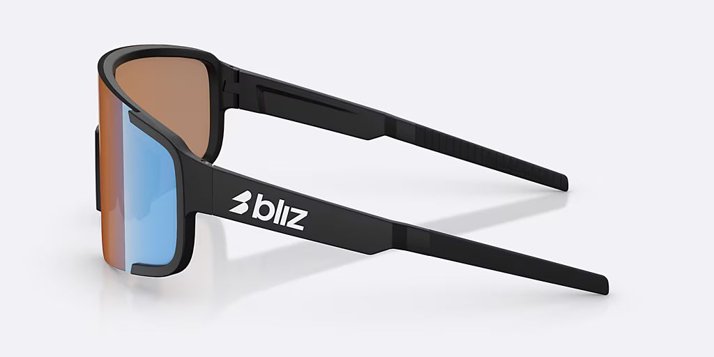BLIZ P003 Óculos de sol Preto Mate Coral/Laranja Iridium Azul