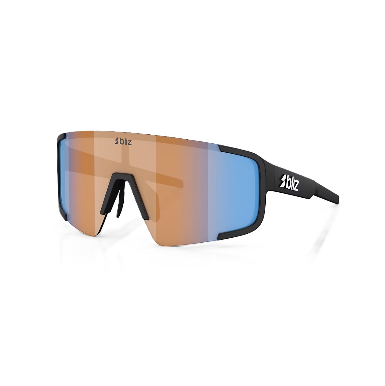 BLIZ P003 Óculos de sol Preto Mate Coral/Laranja Iridium Azul