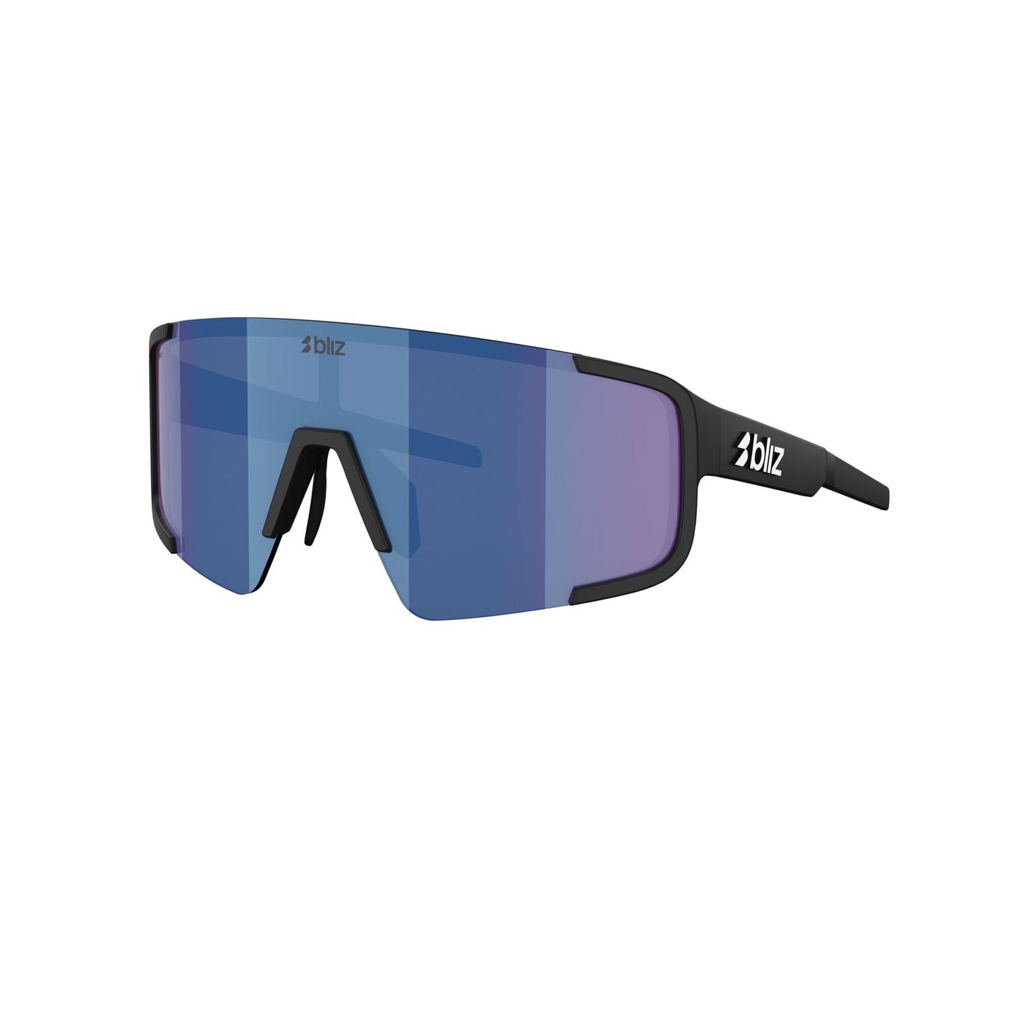 Óculos BLIZ P003 Preto Mate Azul Lentes Espelho