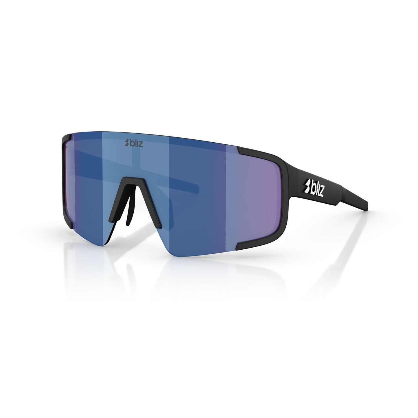 Óculos BLIZ P003 Preto Mate Azul Lentes Espelho