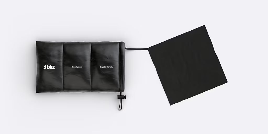 BLIZ P004 SMALL Glasses Black Matt Nano Optics Lens Nordic Ligh Coral - Orange w Blue Multi