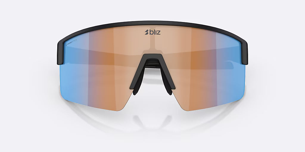 BLIZ P004 SMALL Glasses Black Matt Nano Optics Lens Nordic Ligh Coral - Orange w Blue Multi
