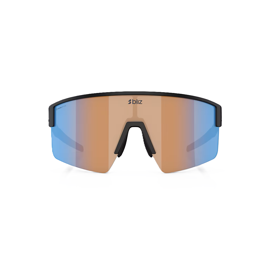 BLIZ P004 SMALL Glasses Black Matt Nano Optics Lens Nordic Ligh Coral - Orange w Blue Multi