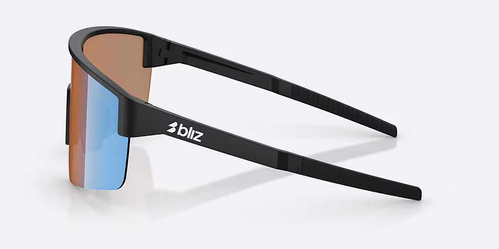 BLIZ P004 SMALL Glasses Black Matt Nano Optics Lens Nordic Ligh Coral - Orange w Blue Multi