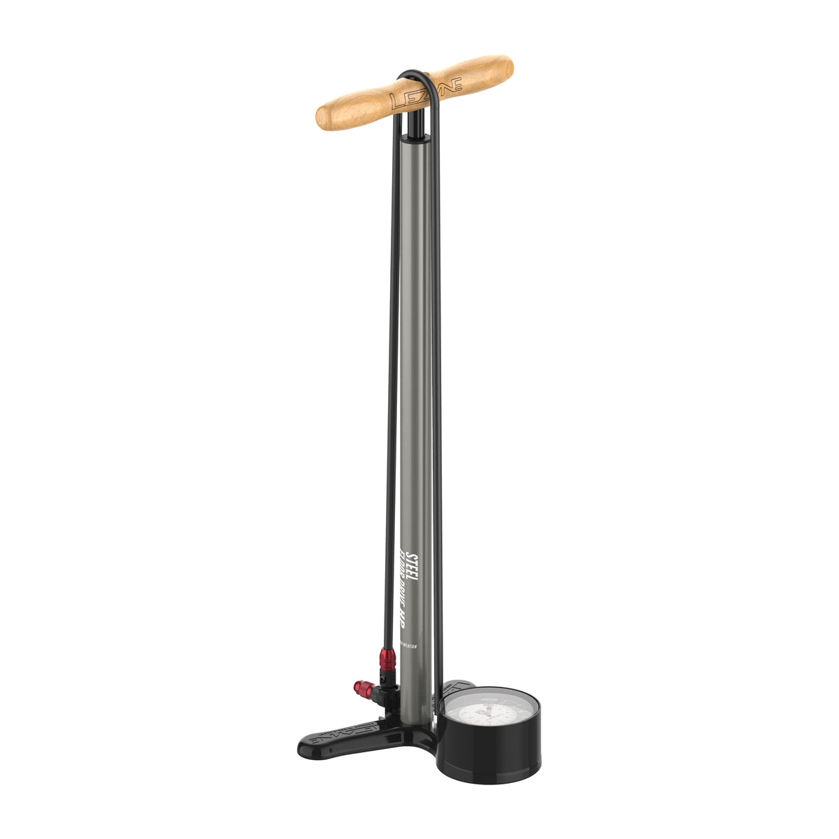 Bomba de pé LEZYNE STEEL FLOOR DRIVE 3.5 cinzenta