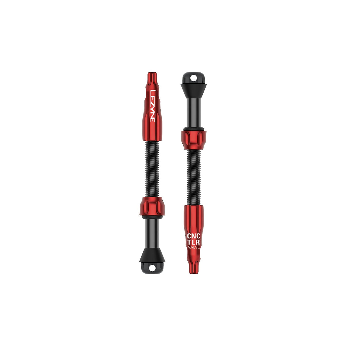 Conjunto de 2 válvulas tubeless LEZYNE CNC PRO 60 mm vermelhas