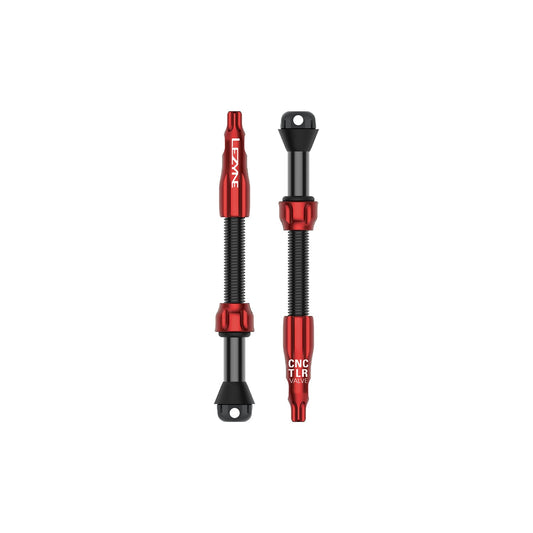 Conjunto de 2 válvulas tubeless LEZYNE CNC PRO 60 mm vermelhas