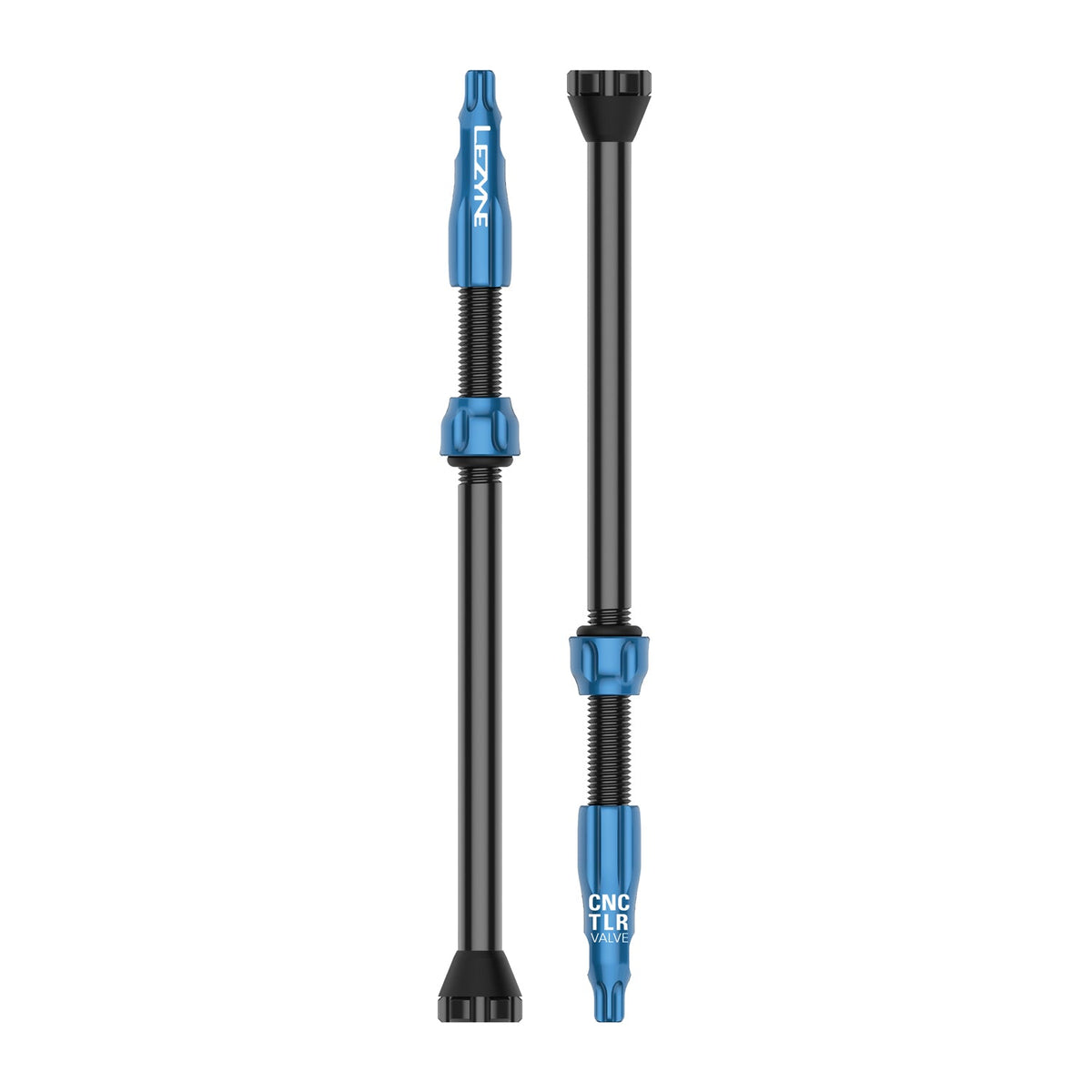 Conjunto de 2 válvulas tubeless LEZYNE CNC 80 mm azuis