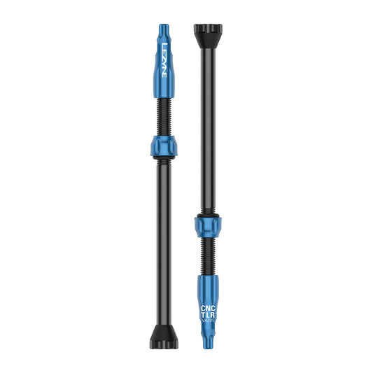 Conjunto de 2 válvulas tubeless LEZYNE CNC 80 mm azuis