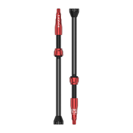 Conjunto de 2 válvulas tubeless LEZYNE CNC 80 mm vermelhas