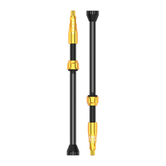 Conjunto de 2 válvulas tubeless LEZYNE CNC 80 mm douradas
