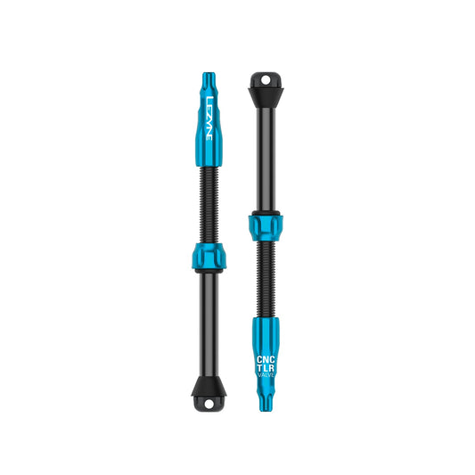 Conjunto de 2 válvulas tubeless LEZYNE CNC PRO 80 mm azuis