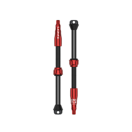 Conjunto de 2 válvulas tubeless LEZYNE CNC PRO 80 mm vermelhas