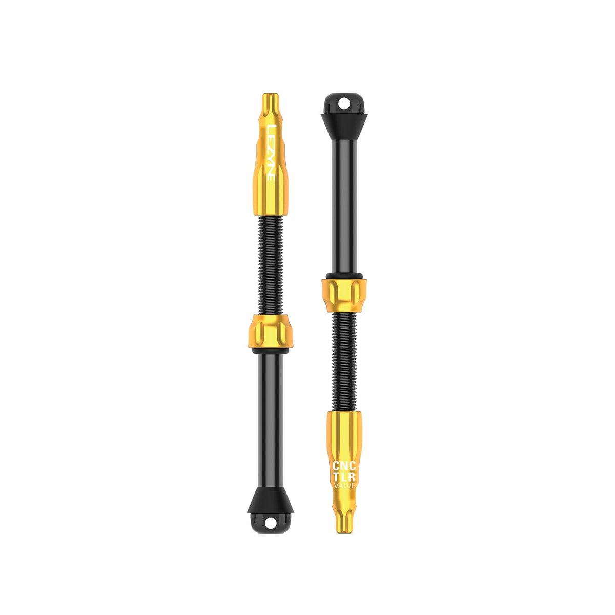 Conjunto de 2 válvulas tubeless LEZYNE CNC PRO de 80 mm douradas