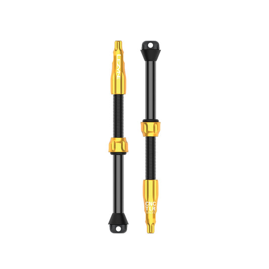 Conjunto de 2 válvulas tubeless LEZYNE CNC PRO de 80 mm douradas