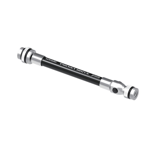 Tubo flexível de substituição LEZYNE ABS Flex Presta/Schrader Pocket Drive Mini preto/prateado