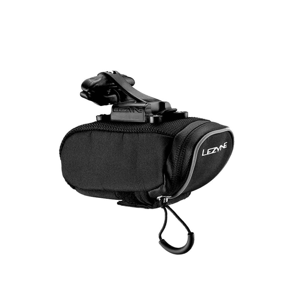 Bolsa de selim LEZYNE Micro Caddy preta com sistema QR