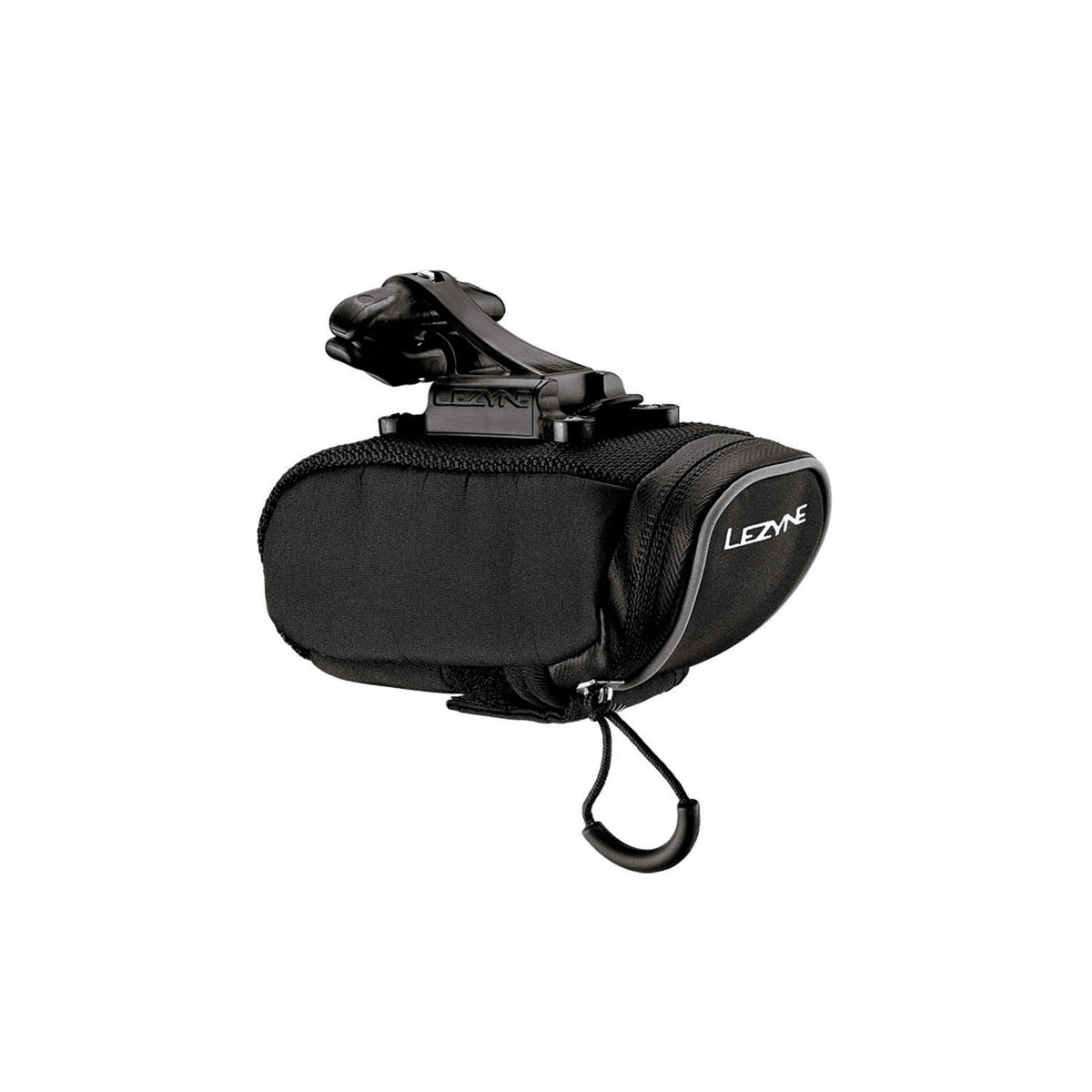 Bolsa de selim LEZYNE Micro Caddy preta com sistema QR