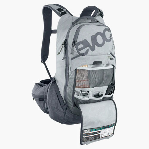 Mochila com proteção dorsal EVOC TRAIL PRO 16 L cinzenta