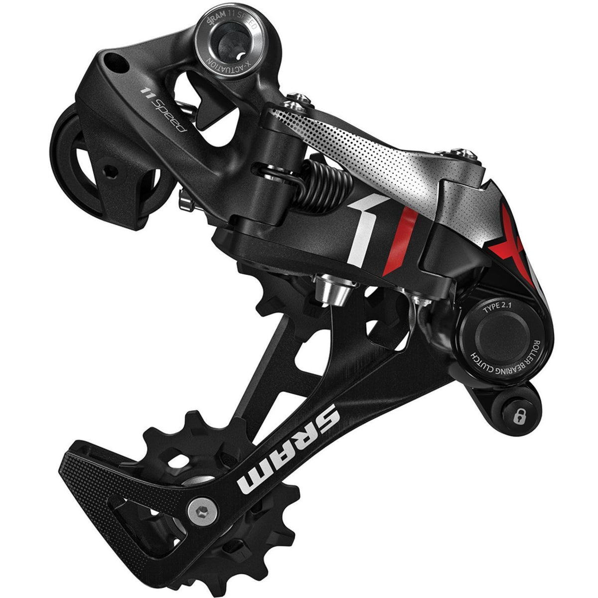 Desviador Traseiro SRAM X01 11V Type 2.1 Preto/Vermelho