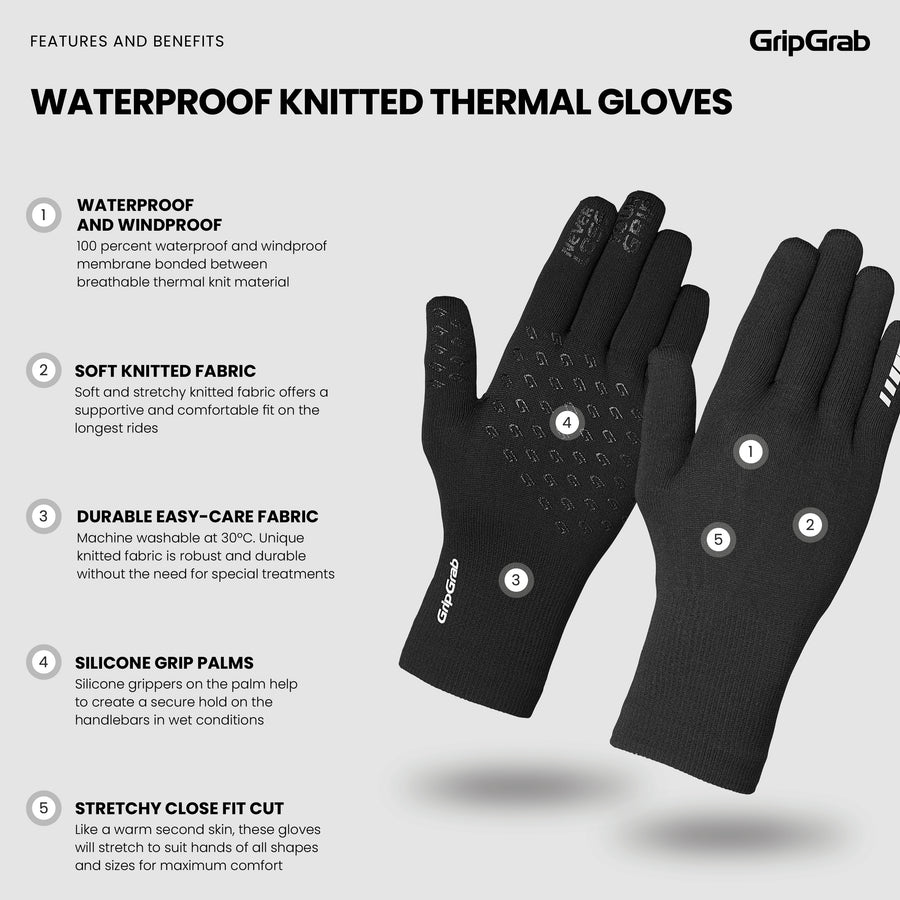 Luvas GRIPGRAB DE INVERNO IMPERMEÁVEIS Preto