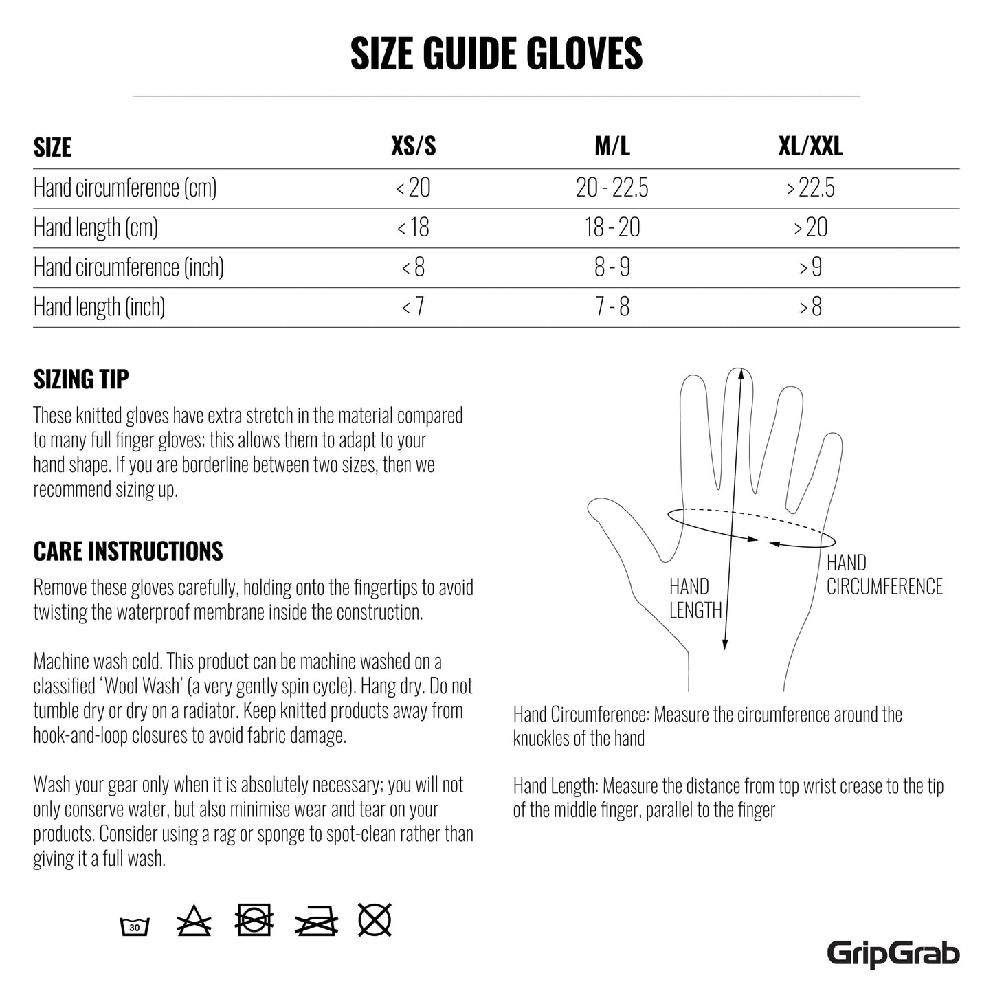 Luvas GRIPGRAB DE INVERNO IMPERMEÁVEIS Preto