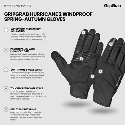 Luvas GRIPGRAB HURRICANE 2 WINDPROOF SPRING AUTUMN Amarelo