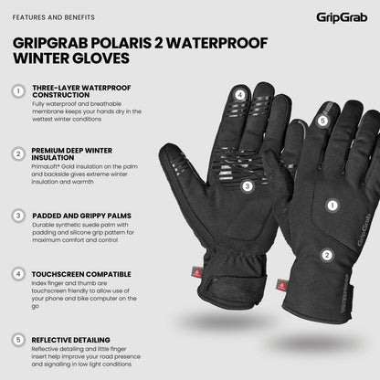 Luvas GRIPGRAB POLARIS 2 WATERPROOF WINTER pretas