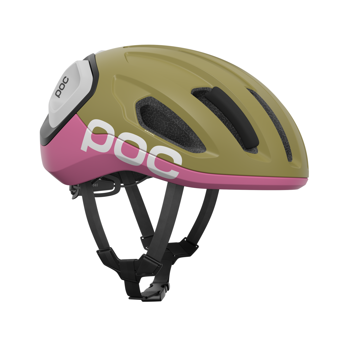 Capacete de estrada POC AMIDAL MIPS Cáqui/Rosa mate
