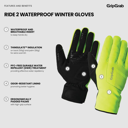Luvas GRIPGRAB RIDE 2 WATERPROOF Amarelo