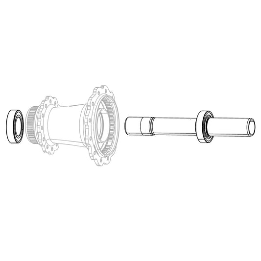 Eixo de Roda Traseira ZIPP Cognition V2 NSW Disc Brake Rolamento (2x 61903) traseiro #11.2018.065.004