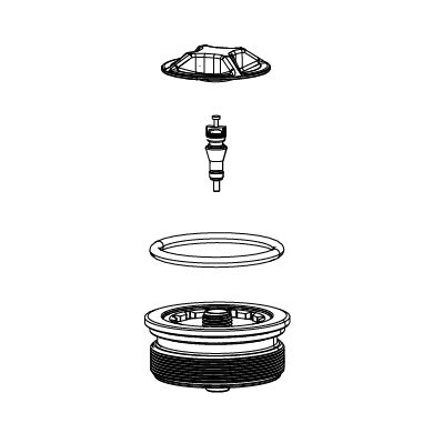 Kit Air ROCKSHOX TOP CAP - DOMAIN(2022) DBA 38MM (Tampa com válvula SPLINED COVE)