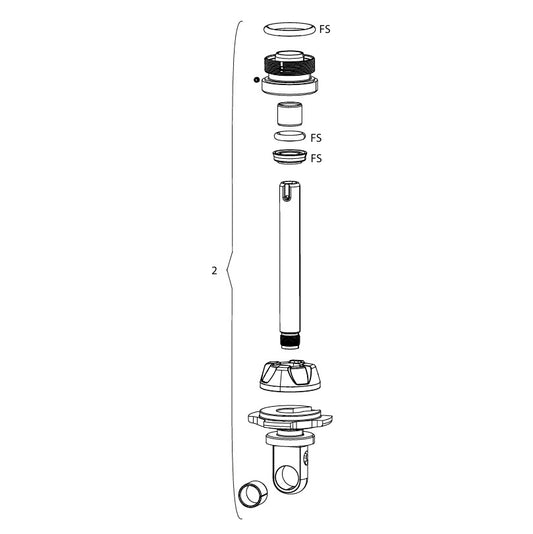 Conjunto de olhal/haste/cabeça de vedação ROCKSHOX com ajuste de retorno a 90° 240x76 mm Medium para VIVID #11.4118.021.010