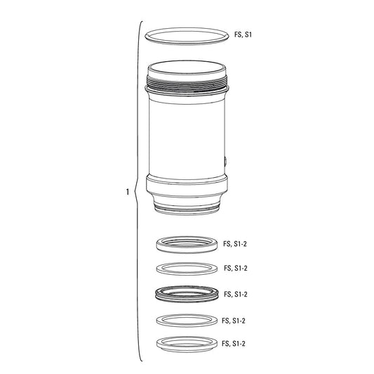 Câmara de ar ROCKSHOX 165 × 38 mm para amortecedor #11.4118.033.009