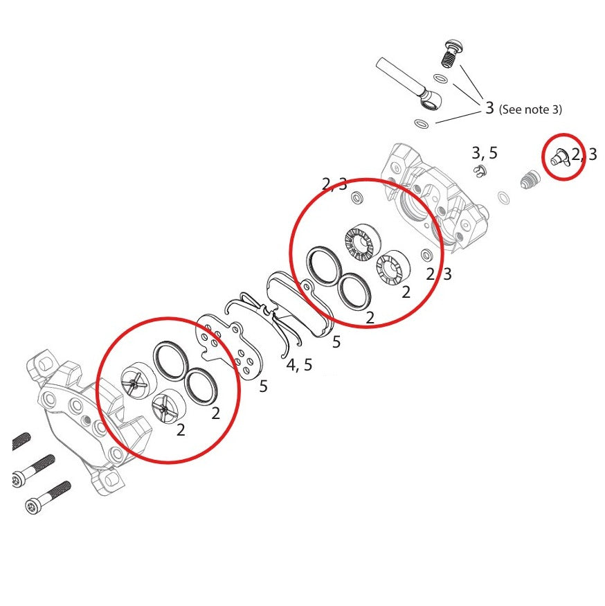 Kit de Pistões para SRAM MAVEN Ultimate/Silver/Bronze Caliper