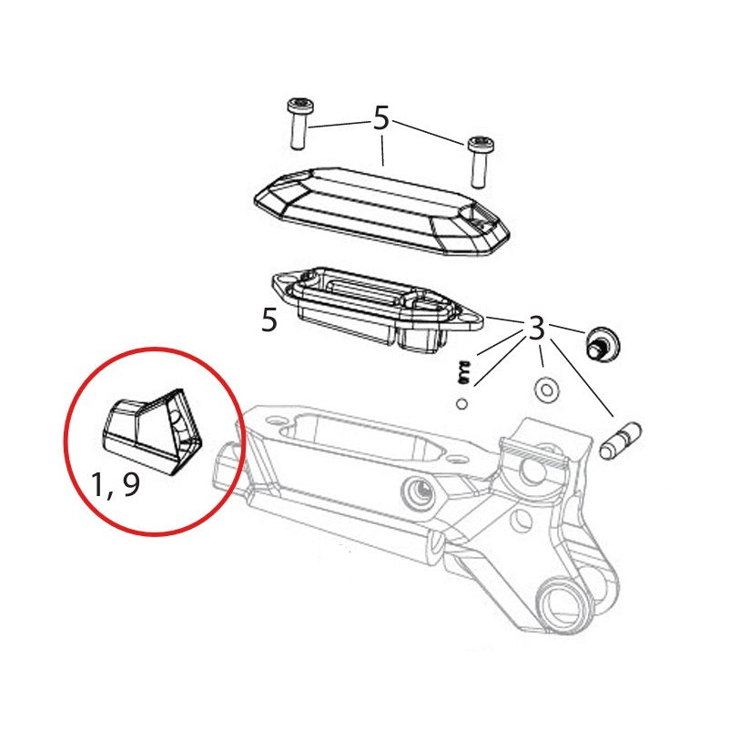 Suporte de montagem SRAM para controlo AXS LEFT POD (sem suporte MMX)