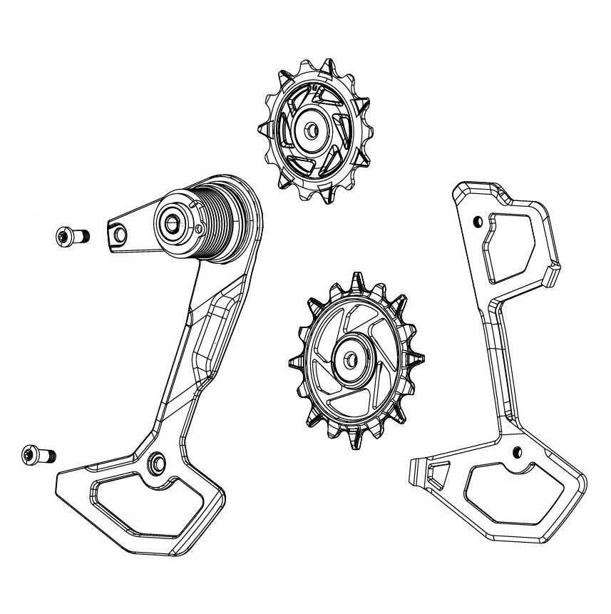 SRAM XX-SL T-TYPE EAGLE AXS Gaiola de desviador e rodas