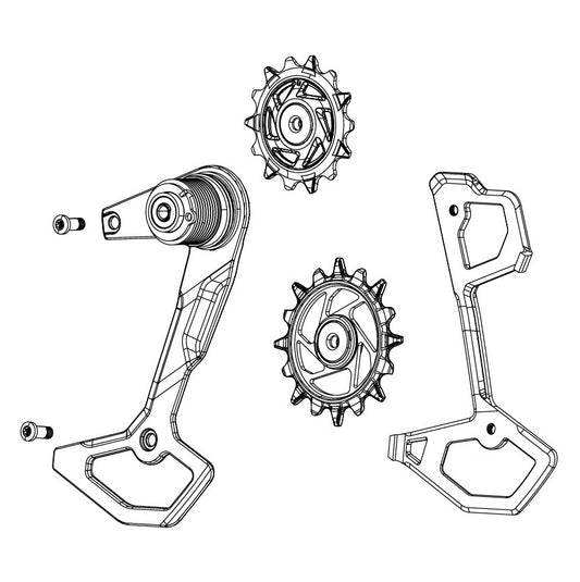 SRAM XX-SL T-TYPE EAGLE AXS Gaiola de desviador e rodas